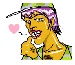 Reticent man wearing camouflage clothing sticker #7276352