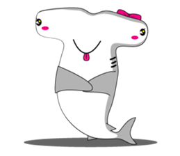 Qutie Hammerhead shark girl. sticker #7280259