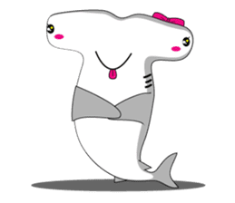 Qutie Hammerhead shark girl. sticker #7280259