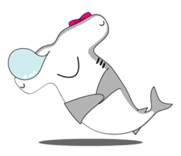 Qutie Hammerhead shark girl. sticker #7280263