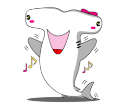 Qutie Hammerhead shark girl. sticker #7280266