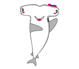 Qutie Hammerhead shark girl. sticker #7280276
