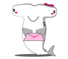 Qutie Hammerhead shark girl. sticker #7280278