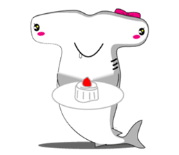 Qutie Hammerhead shark girl. sticker #7280281