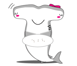 Qutie Hammerhead shark girl. sticker #7280282