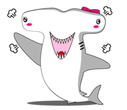 Qutie Hammerhead shark girl. sticker #7280284