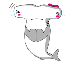 Qutie Hammerhead shark girl. sticker #7280286