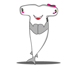 Qutie Hammerhead shark girl. sticker #7280287