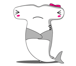 Qutie Hammerhead shark girl. sticker #7280289