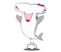 Qutie Hammerhead shark girl. sticker #7280291