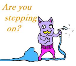 Animal of a yellow mustache sticker #7282472