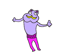 Animal of a yellow mustache sticker #7282477