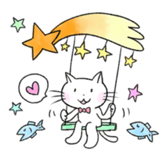 A snow white pretty kitten sticker sticker #7282673