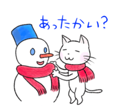 A snow white pretty kitten sticker sticker #7282684