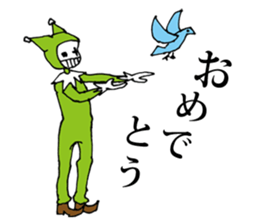 Expressionless clown emotions sticker #7282976