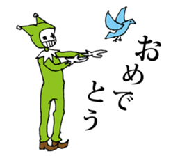 Expressionless clown emotions sticker #7282976