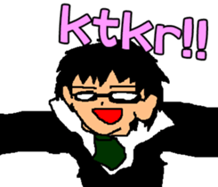 Black glasses guy Salaryman gal Language sticker #7283346