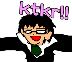 Black glasses guy Salaryman gal Language sticker #7283346