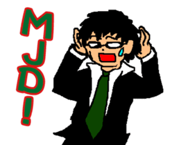 Black glasses guy Salaryman gal Language sticker #7283349