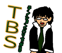 Black glasses guy Salaryman gal Language sticker #7283354