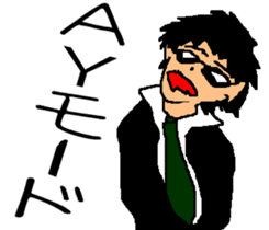 Black glasses guy Salaryman gal Language sticker #7283361