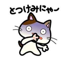 Miytan,Kumamoto valve of a calico cat sticker #7283982