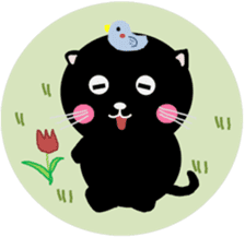 "Yuuchan" of a black cat sticker #7285793