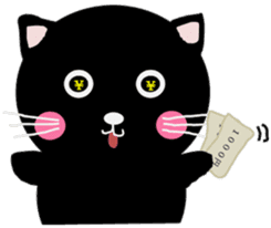 "Yuuchan" of a black cat sticker #7285804