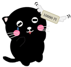 "Yuuchan" of a black cat sticker #7285805