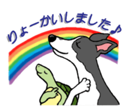 Cutie dog and cool tortoise sticker #7293240