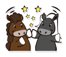 Kawaii horses sticker #7293391