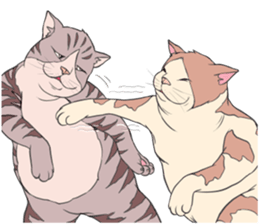 Funny fat cats sticker #7293499