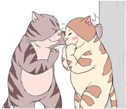 Funny fat cats sticker #7293501