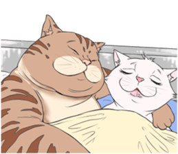 Funny fat cats sticker #7293511