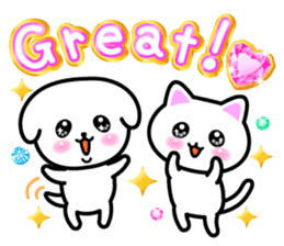 A white dog and the white cat sticker #7293849