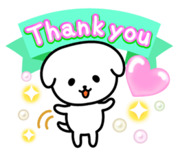 A white dog and the white cat sticker #7293850