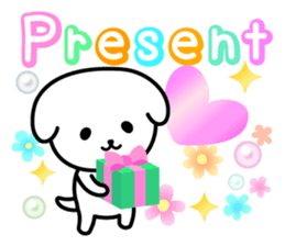 A white dog and the white cat sticker #7293853