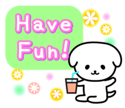 A white dog and the white cat sticker #7293856