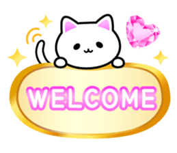 A white dog and the white cat sticker #7293870