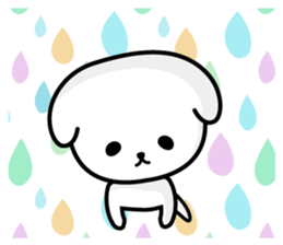 A white dog and the white cat sticker #7293875