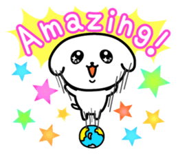 A white dog and the white cat sticker #7293878