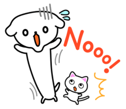 A white dog and the white cat sticker #7293885