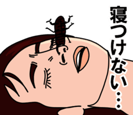 Stag beetle on a nose sticker #7299046