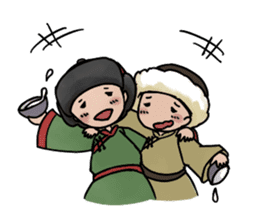 Mongolian stamps sticker #7303915