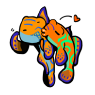 cat diver and sea creatures sticker #7304264