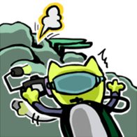 cat diver and sea creatures sticker #7304282