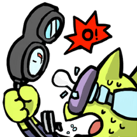 cat diver and sea creatures sticker #7304286