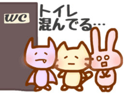 pretty cat and rabbit and bat (chat) sticker #7304926
