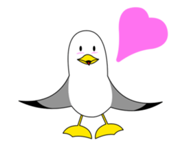 here the black tailed gull again!! sticker #7306693