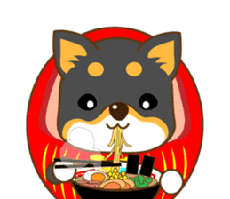 the black Shiba Daruma doll sticker #7307253